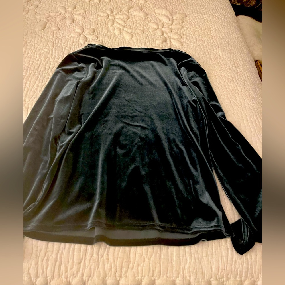 Ladies dark green velvet top JJill size Medium